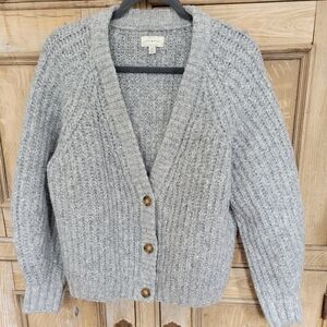 Lucky Brand Heather Gray Knit Cardigan